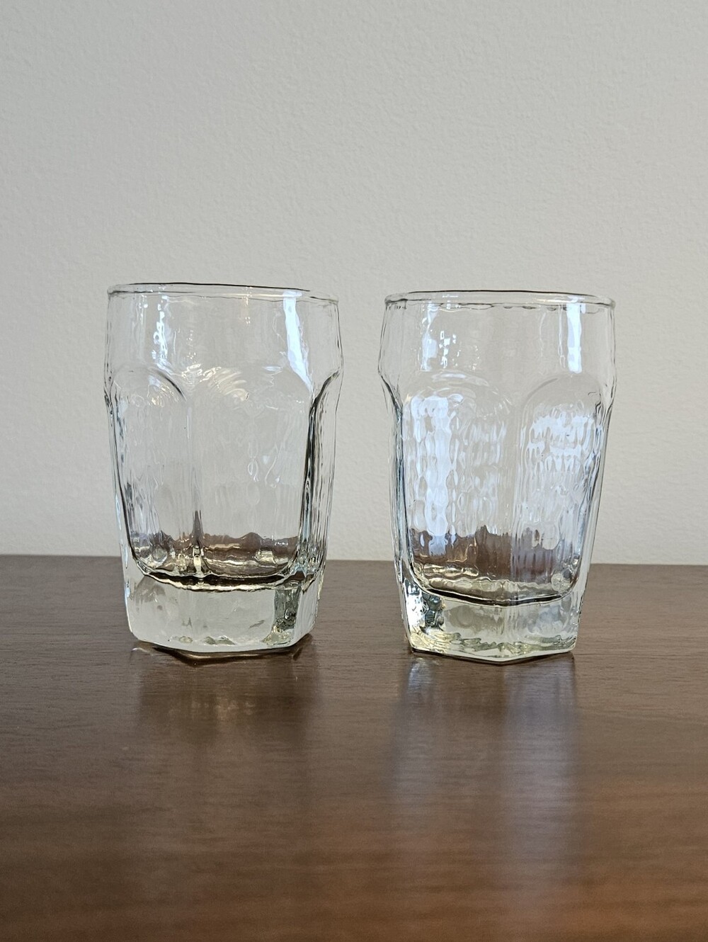 Vintage Libbey Chivalry Facets Clear Juice Glasses Set of 2